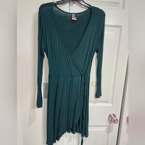 Green wrap dress
